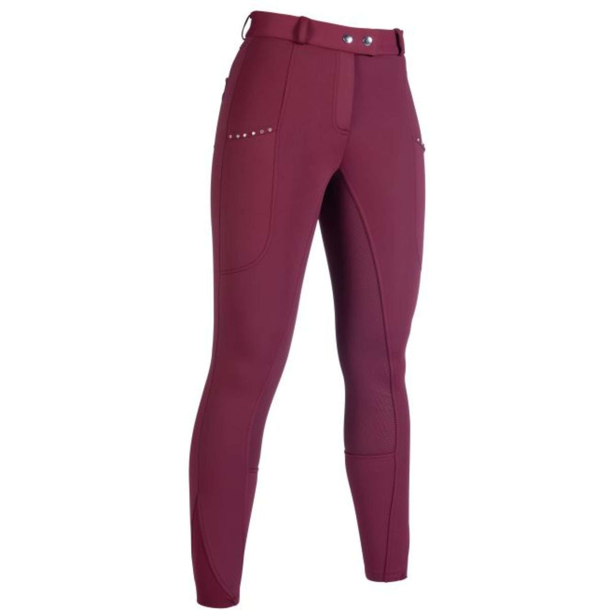 HKM Pantalon d'Équitation Monaco Full Grip Winter Vin rouge