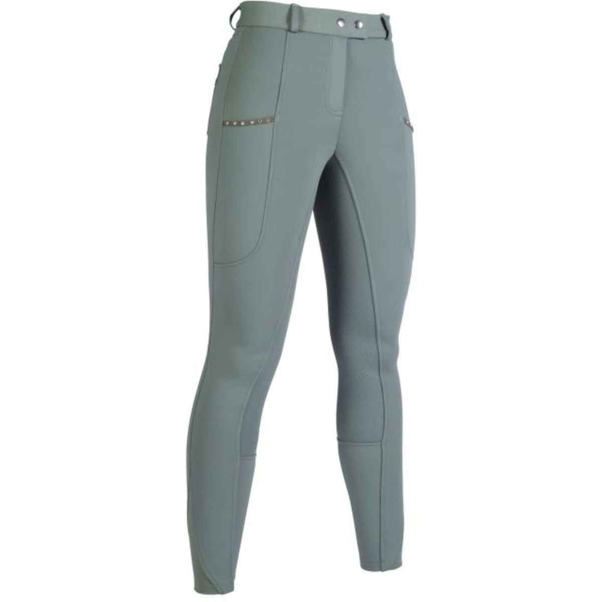 HKM Pantalon d'Équitation Monaco Full Grip Winter Vert Foncé