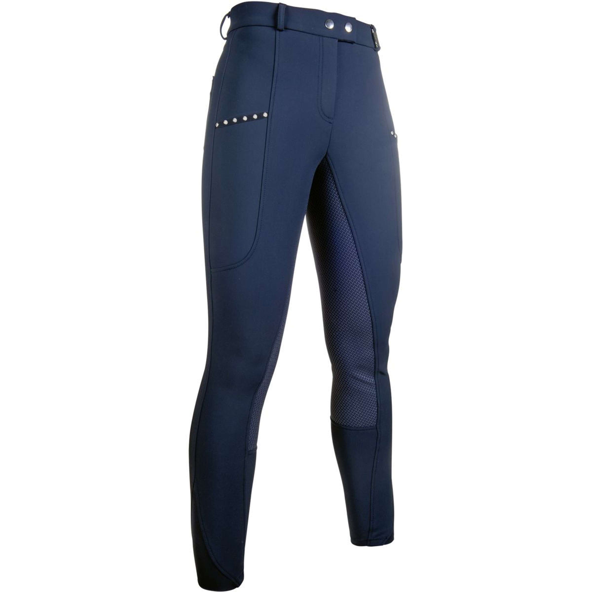 HKM Pantalon d'Équitation Monaco Full Grip Winter Bleu Foncé