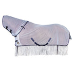 HKM Couverture Anti-Mouches Fringes Couvre-cou Amovible Argent/Gris