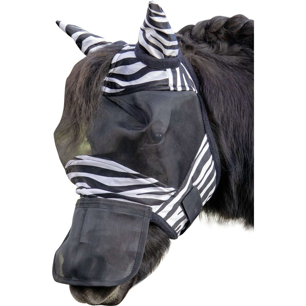 HKM Masque Anti-Mouches Zebra Noir/Blanc
