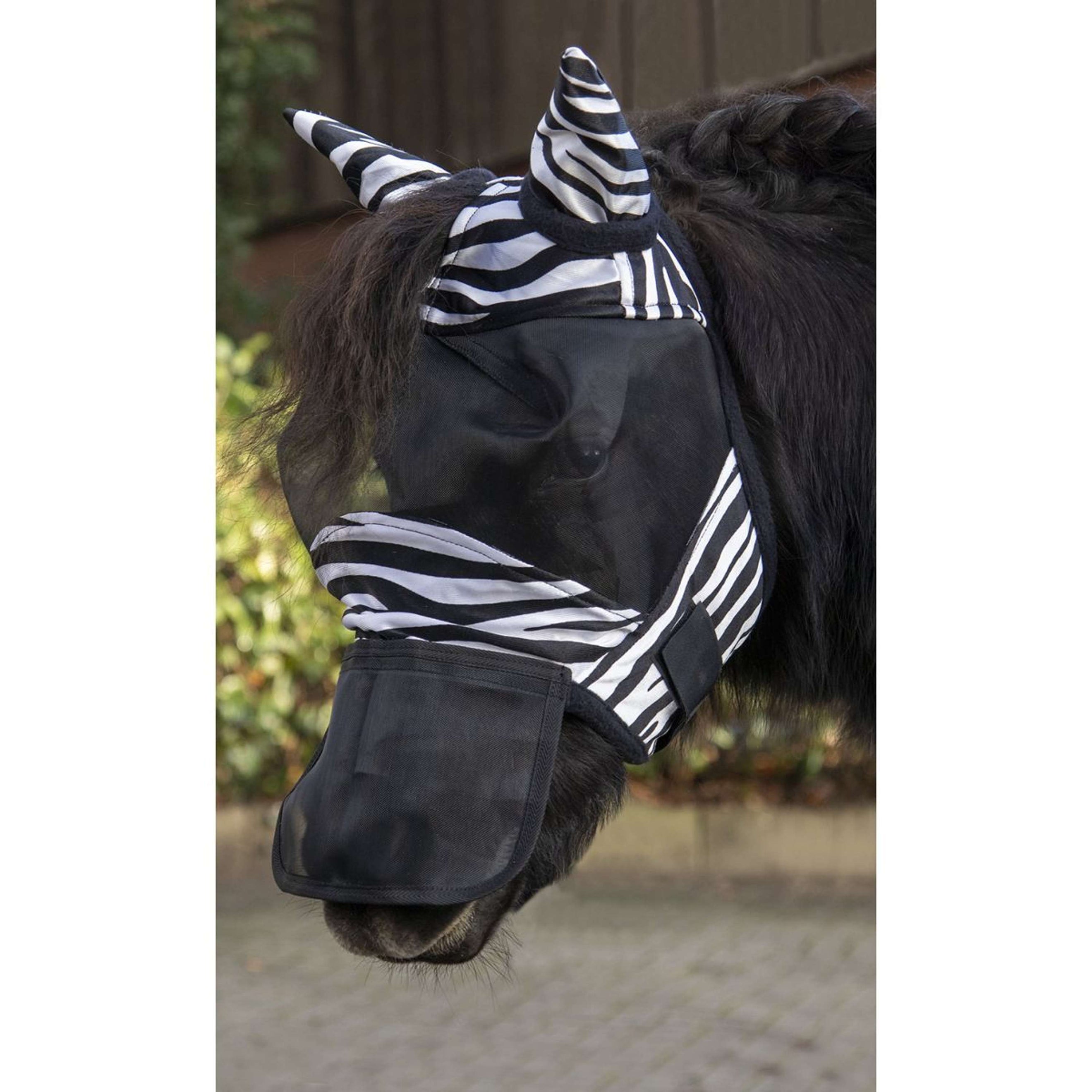 HKM Masque Anti-Mouches Zebra Noir/Blanc HKM Masque Anti-Mouches Zebra Noir/Blanc
