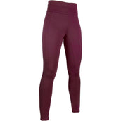 HKM Legging d'Équitation Cosy Full Grip Vin rouge