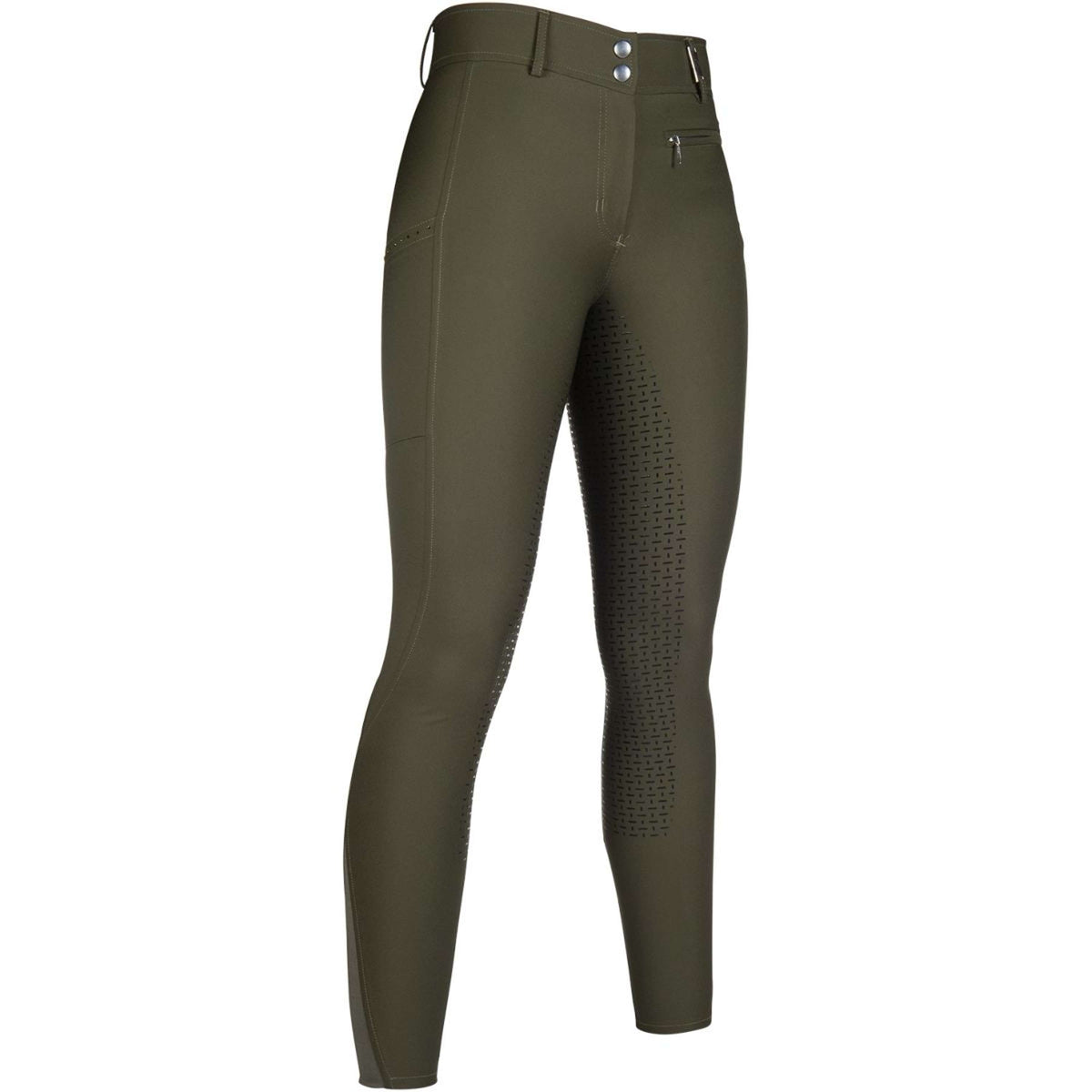 HKM Pantalon d'Équitation Lea Silicon Full Grip Vert Foncé