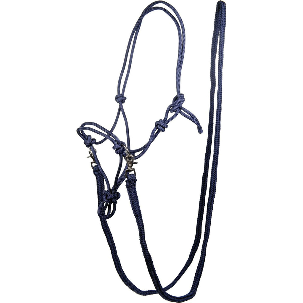 HKM Licol en Corde avec Rênes Bleu Foncé