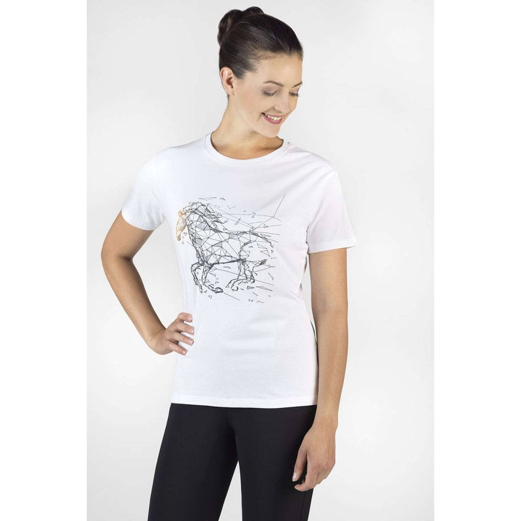 HKM T-Shirt Geometrical Horse Blanc