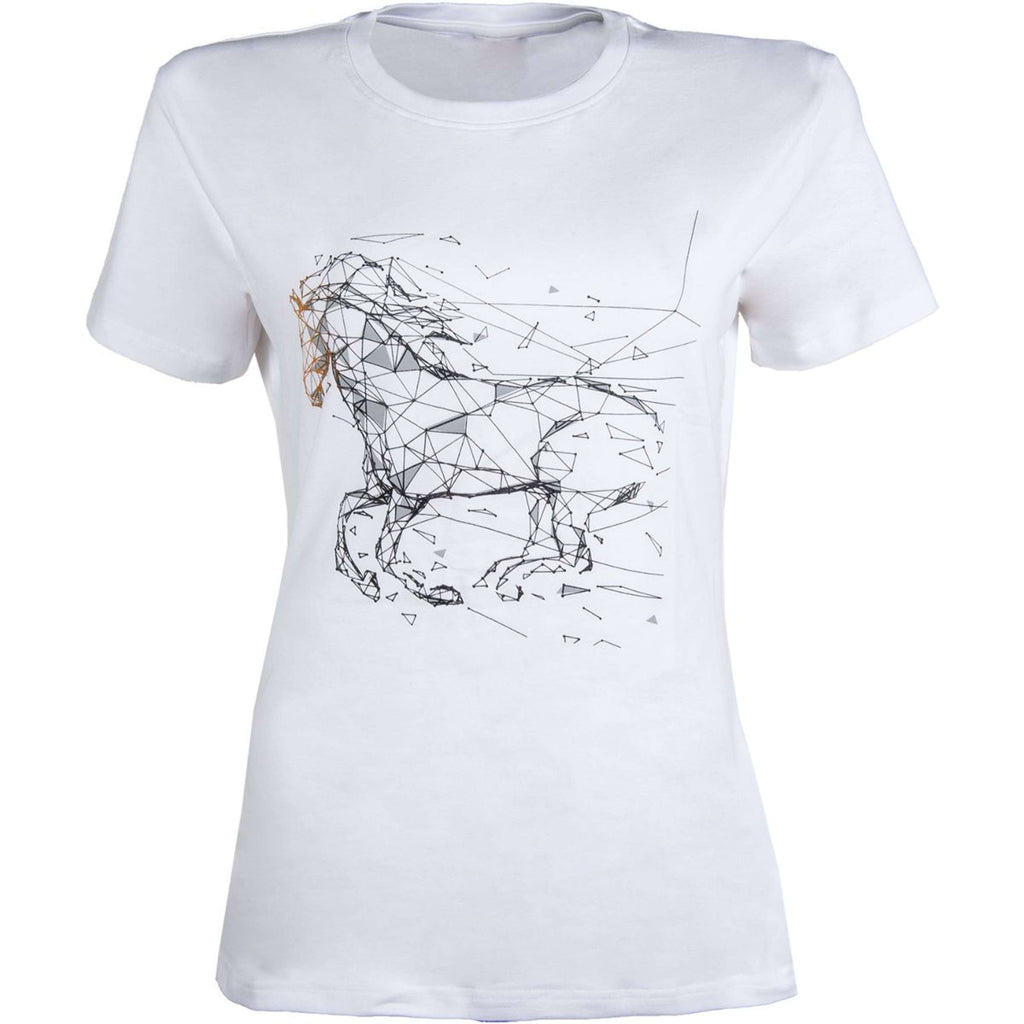 HKM T-Shirt Geometrical Horse Blanc