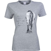 HKM Chemise Horses leave Hoofprints Manches Courtes Gris