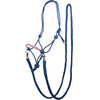 HKM Licol en Corde Strass Deko avec Rênes Azur/Rose