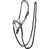 HKM Licol en Corde Strass Deko avec Rênes Gris foncé/Vigne
