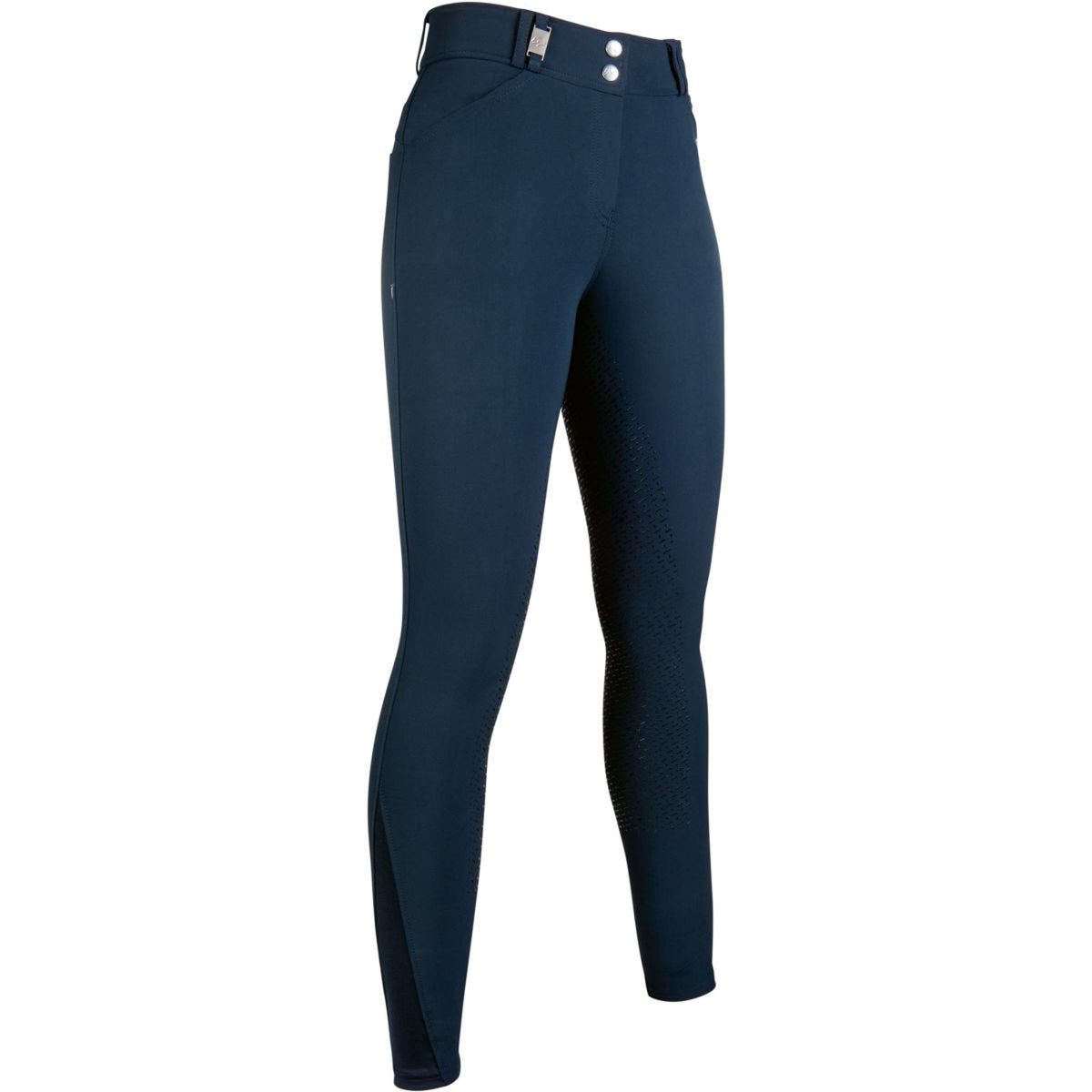 HKM Pantalon d'Équitation Monaco Crystal Silicone Fond de Peau Bleu Foncé