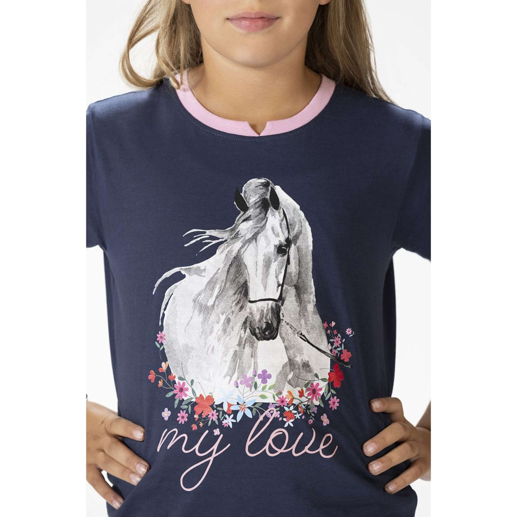 HKM T-Shirt Horse Spirit Bleu Foncé