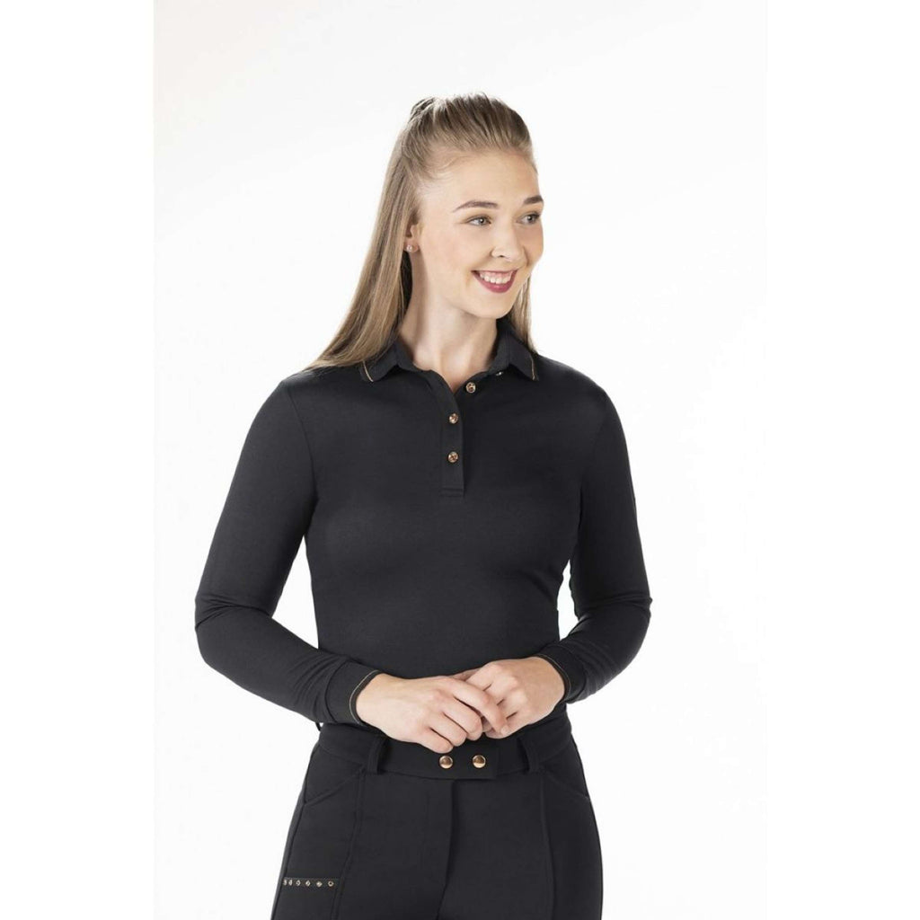 HKM Polo Glamour Longsleeve Noir/Or rose