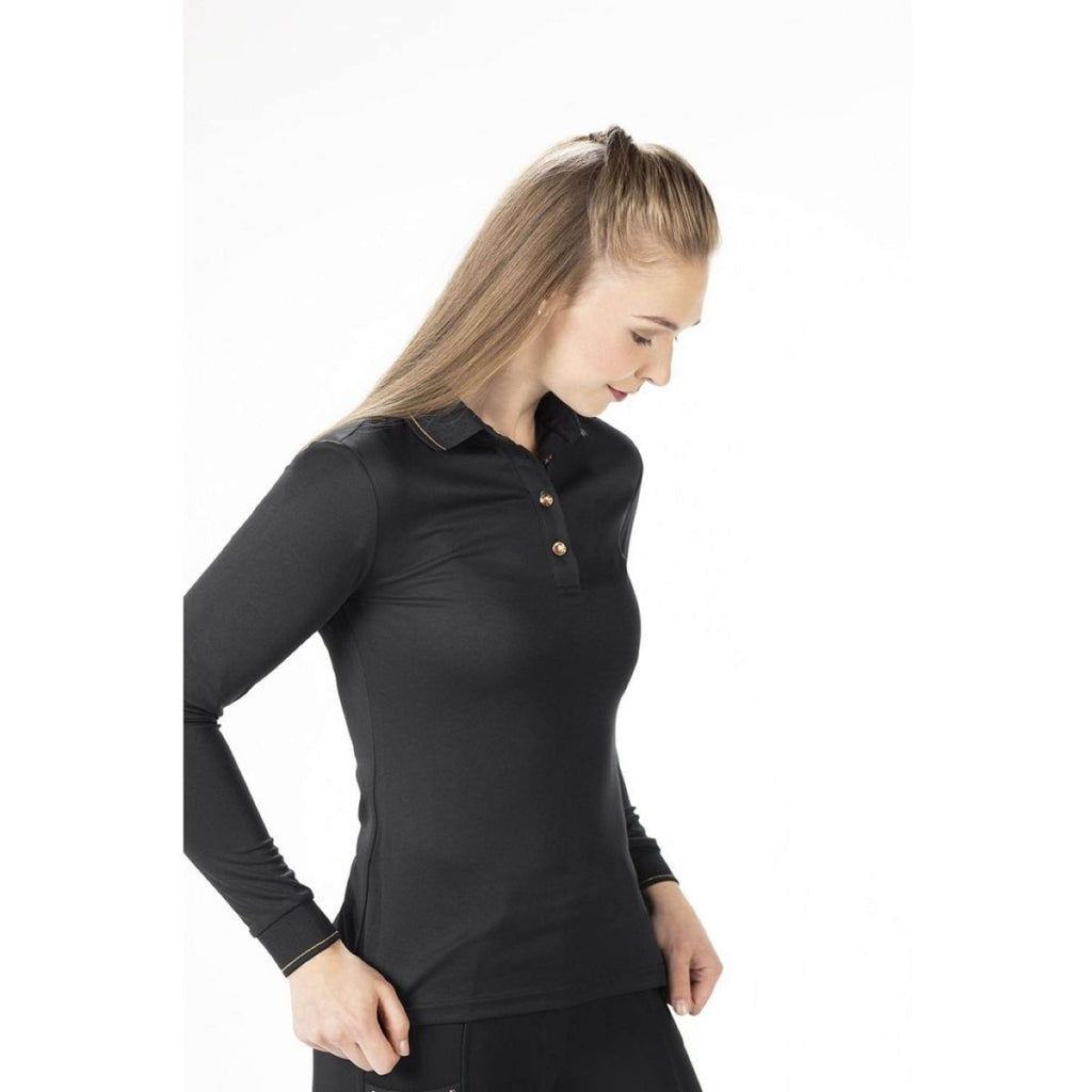 HKM Polo Glamour Longsleeve Noir/Or rose