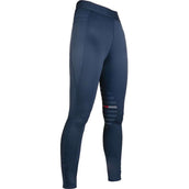 HKM Legging d'Équitation Sports Silicone Genouillères Bleu Foncé