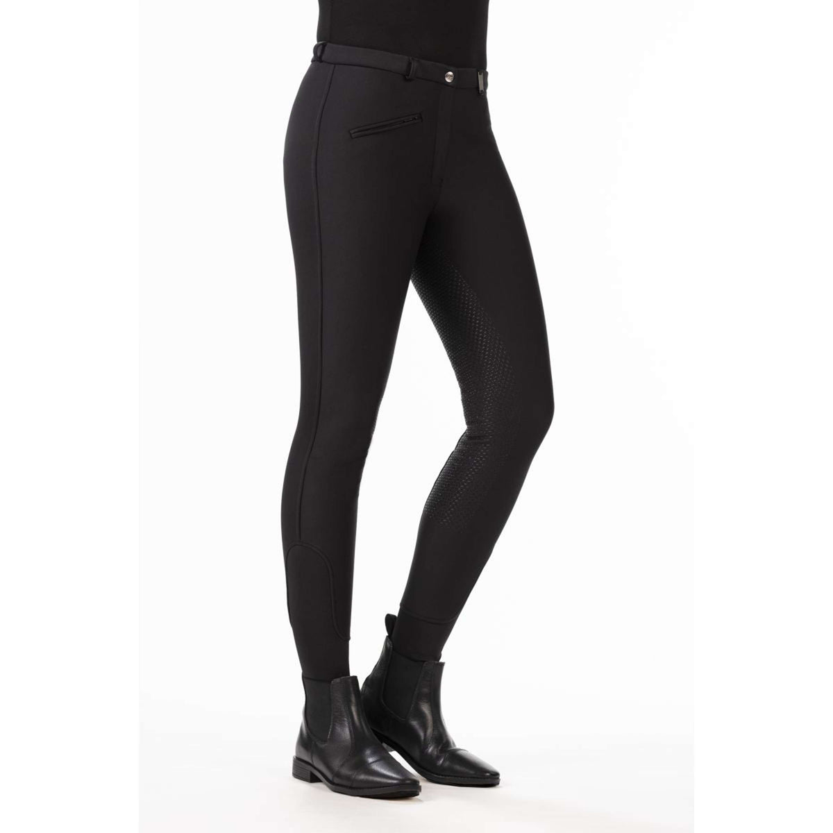 HKM Pantalon d'Équitation Winner Softshell Winter Silicone Fond de Peau Noir