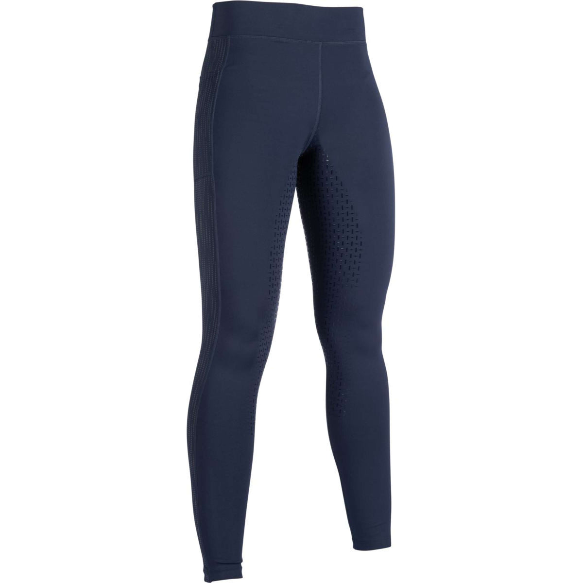 HKM Legging d'Équitation Flow Reflective Silicone Fond de Peau Bleu Foncé