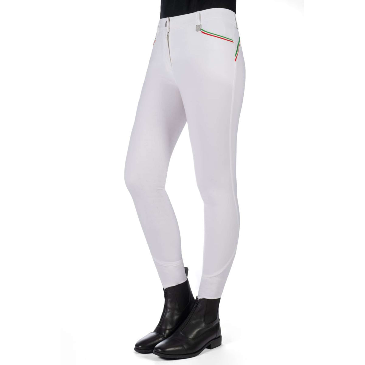 HKM RijbroekPantalon d'Équitation Livigno Sportive Full Grip Blanc