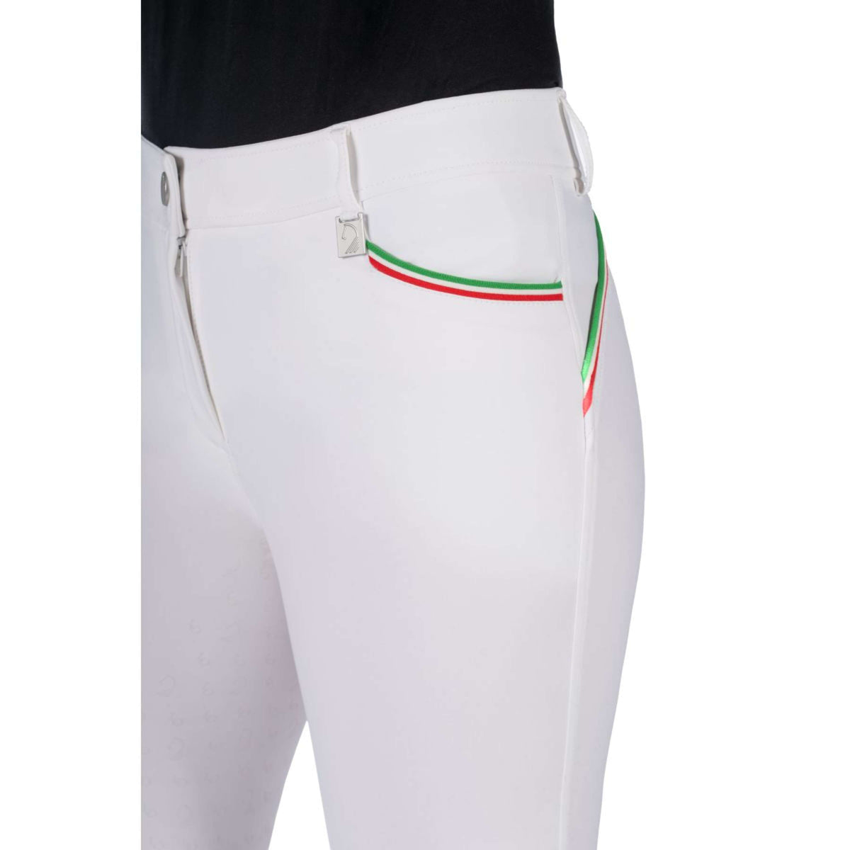 HKM RijbroekPantalon d'Équitation Livigno Sportive Full Grip Blanc