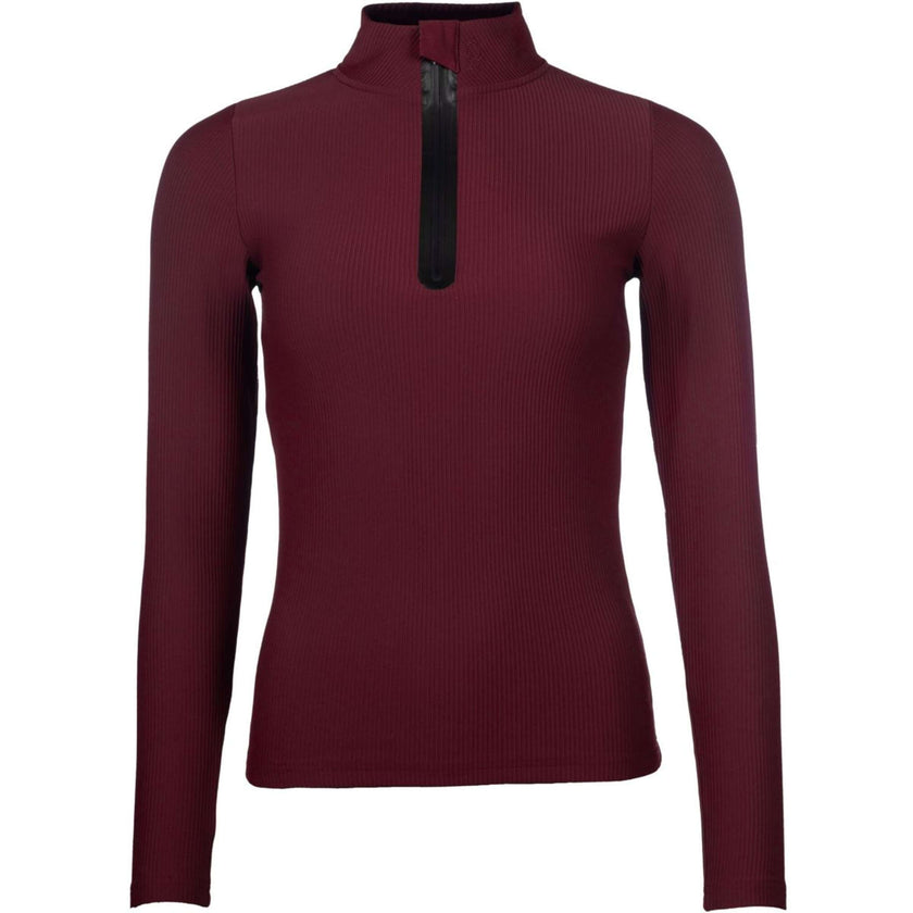 HKM ShirtChemise Livigno Ribbed Longues Manches Bordeaux