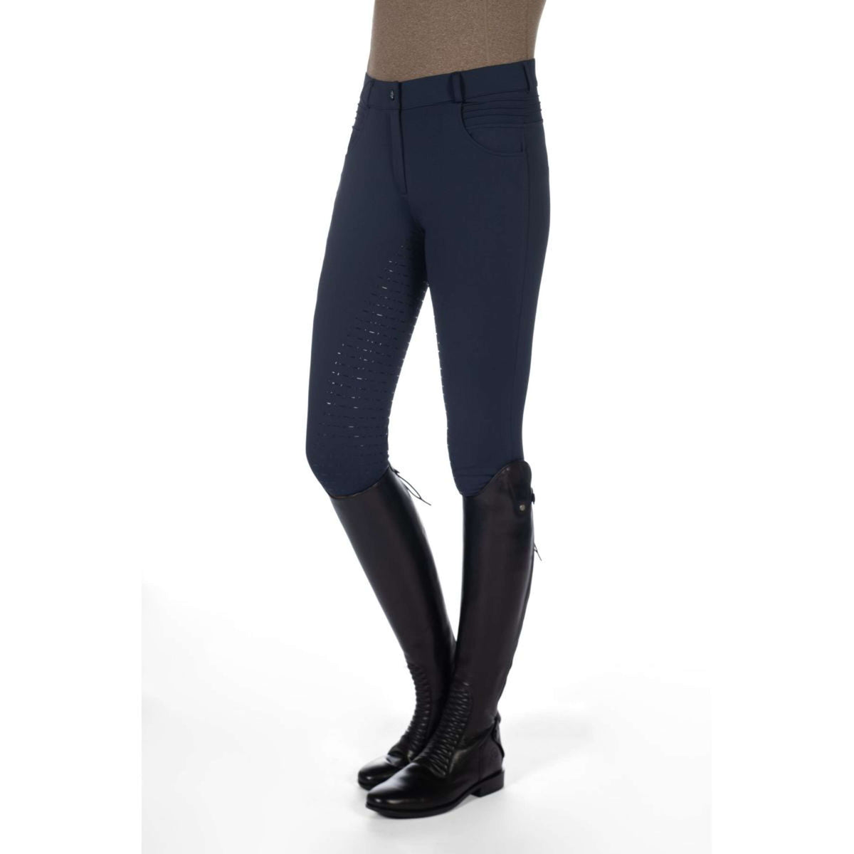 HKM RijbroekPantalon d'Équitation Comfort Full Grip Bleu Foncé