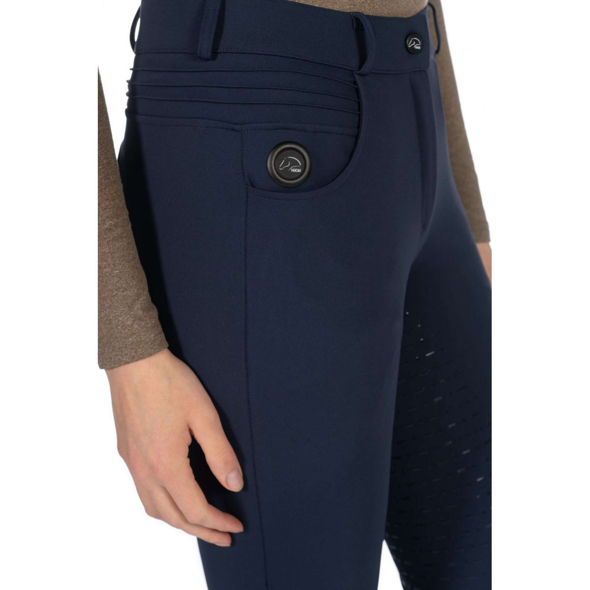 HKM RijbroekPantalon d'Équitation Comfort Full Grip Bleu Foncé