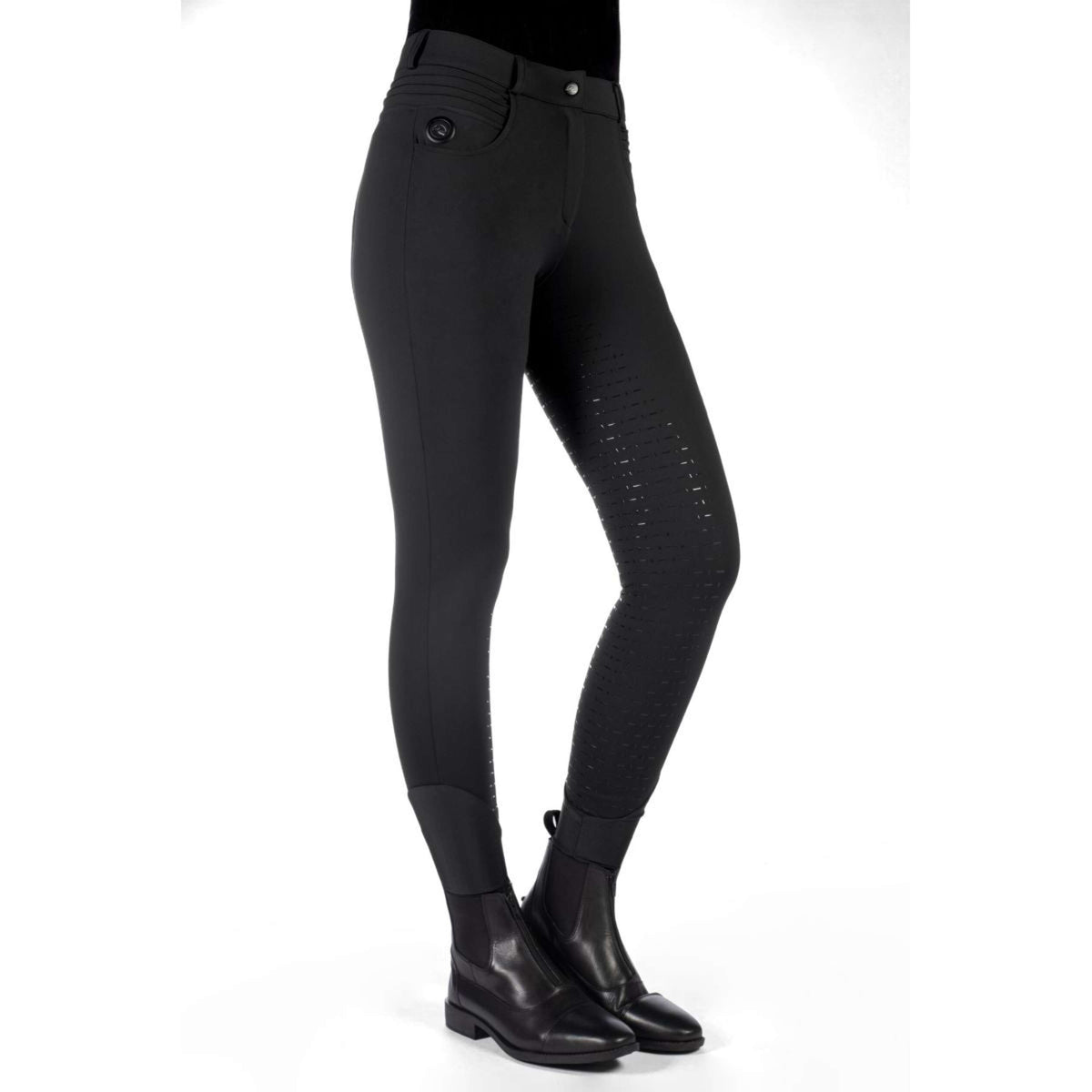 HKM RijbroekPantalon d'Équitation Comfort Full Grip Noir