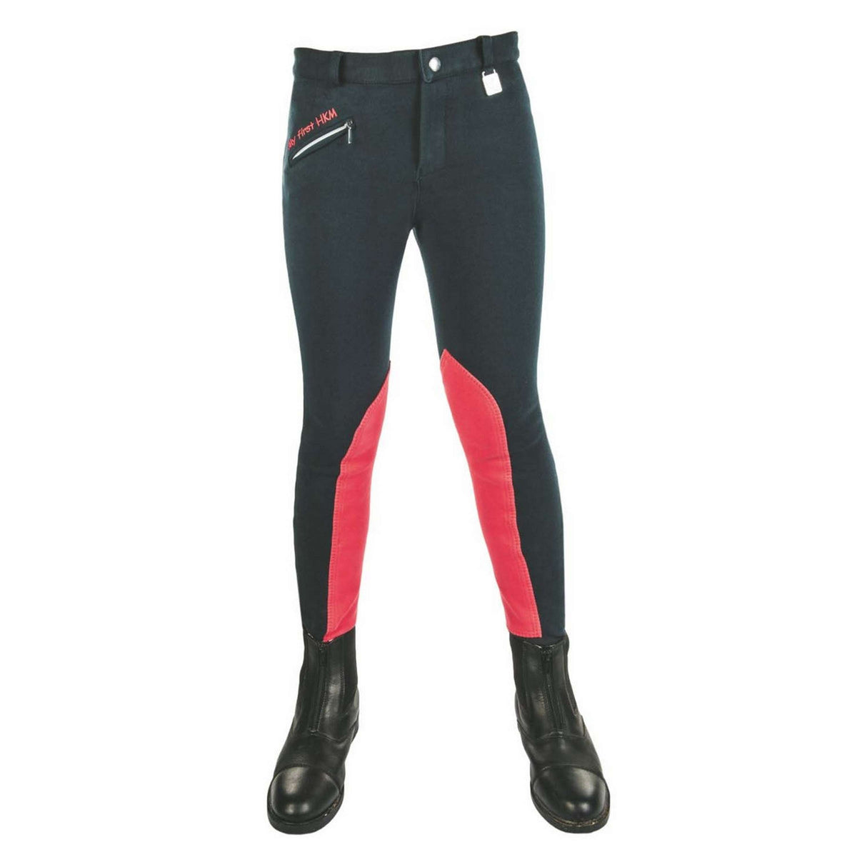 HKM Pantalon d'Équitation My First HKM Bleu foncé/Rouge foncé