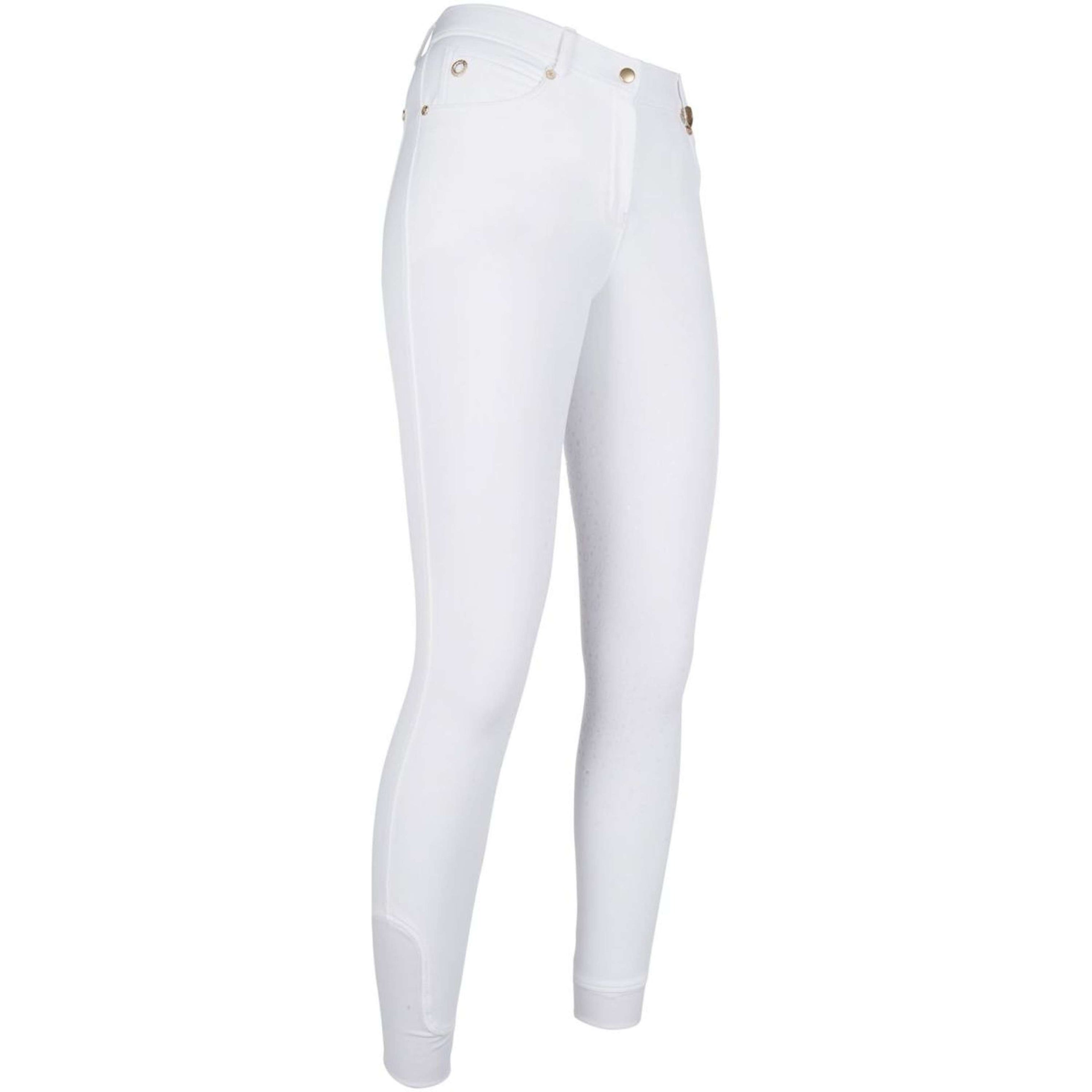 Lauria Garrelli Pantalon d'Équitation Basic Silicone Fond de Peau Blanc