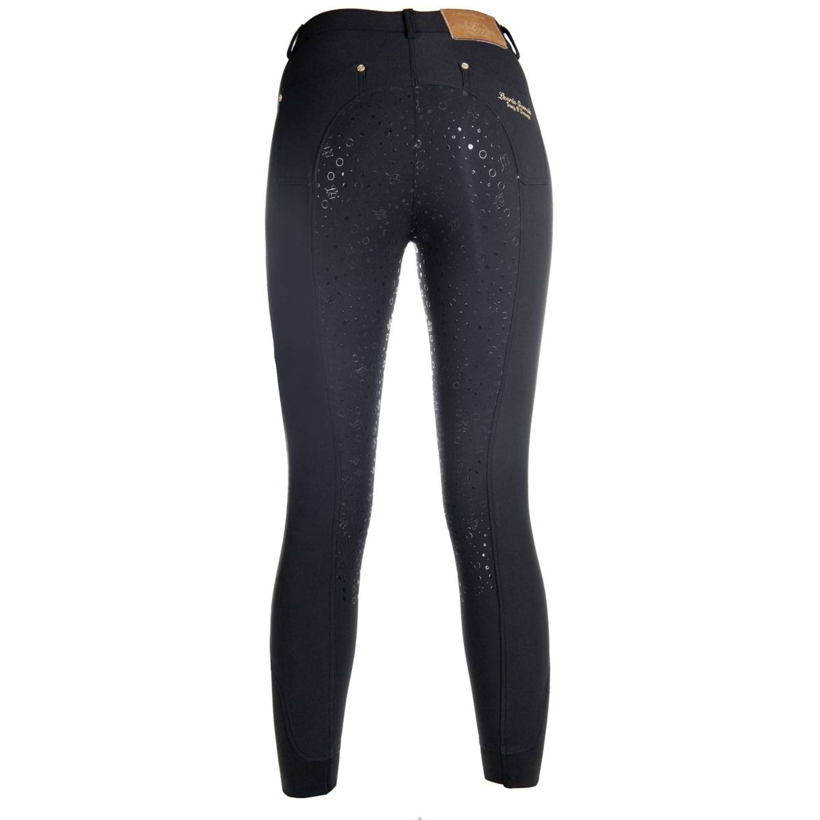 Lauria Garrelli Pantalon d'Équitation Basic Silicone Fond de Peau Noir