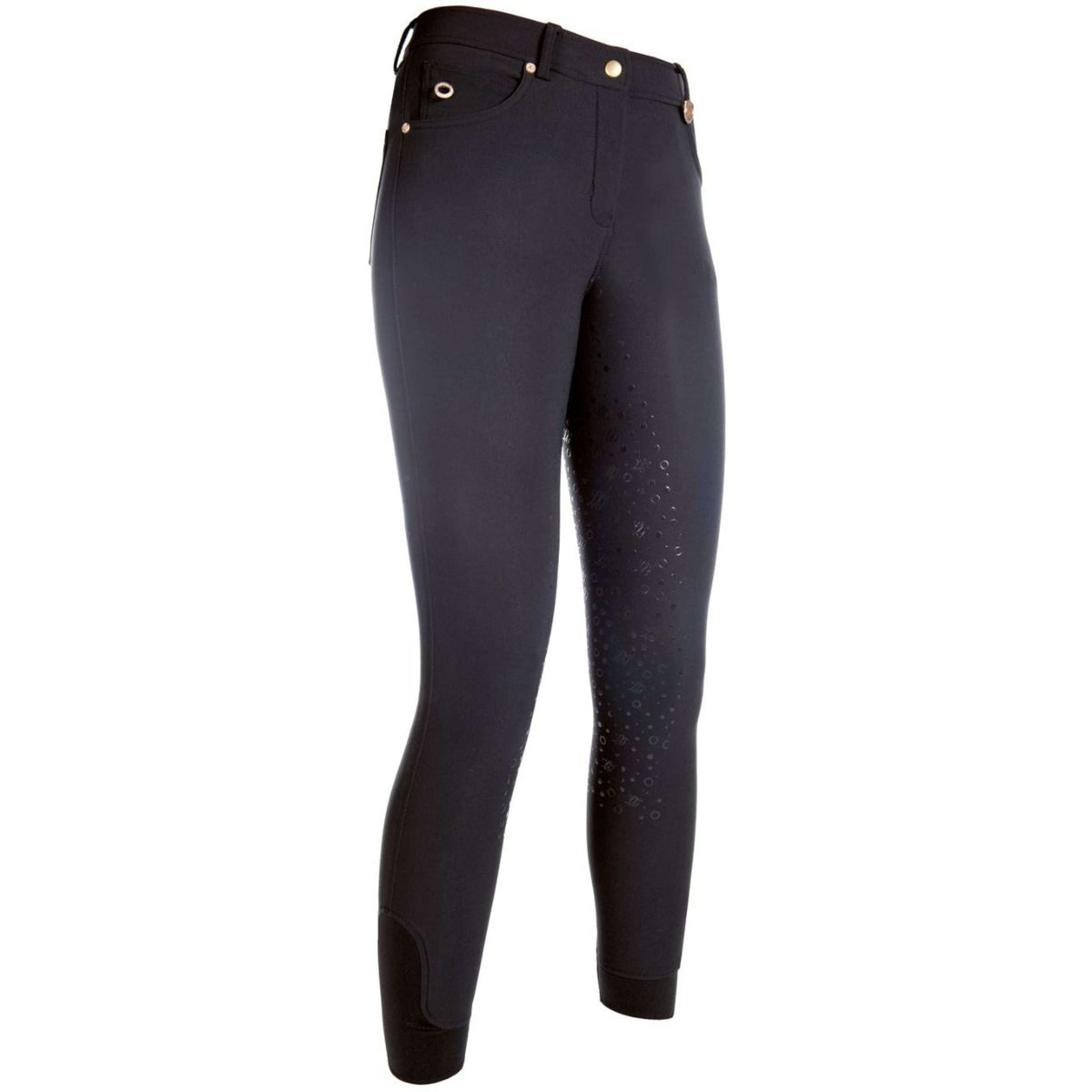 Lauria Garrelli Pantalon d'Équitation Basic Silicone Fond de Peau Noir