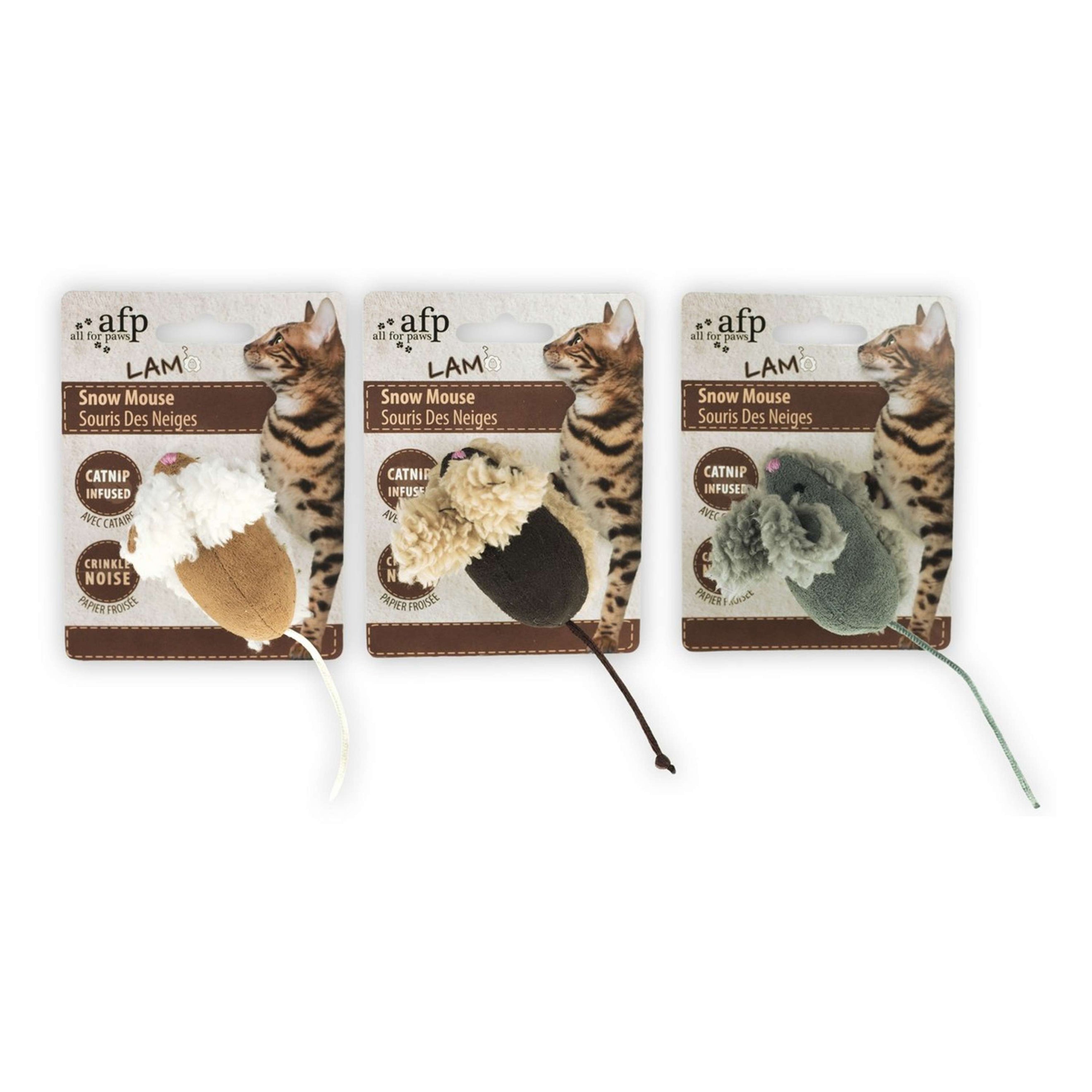 All For Paws Souris Catnip Lambswool-Snow All For Paws Souris Catnip Lambswool-Snow