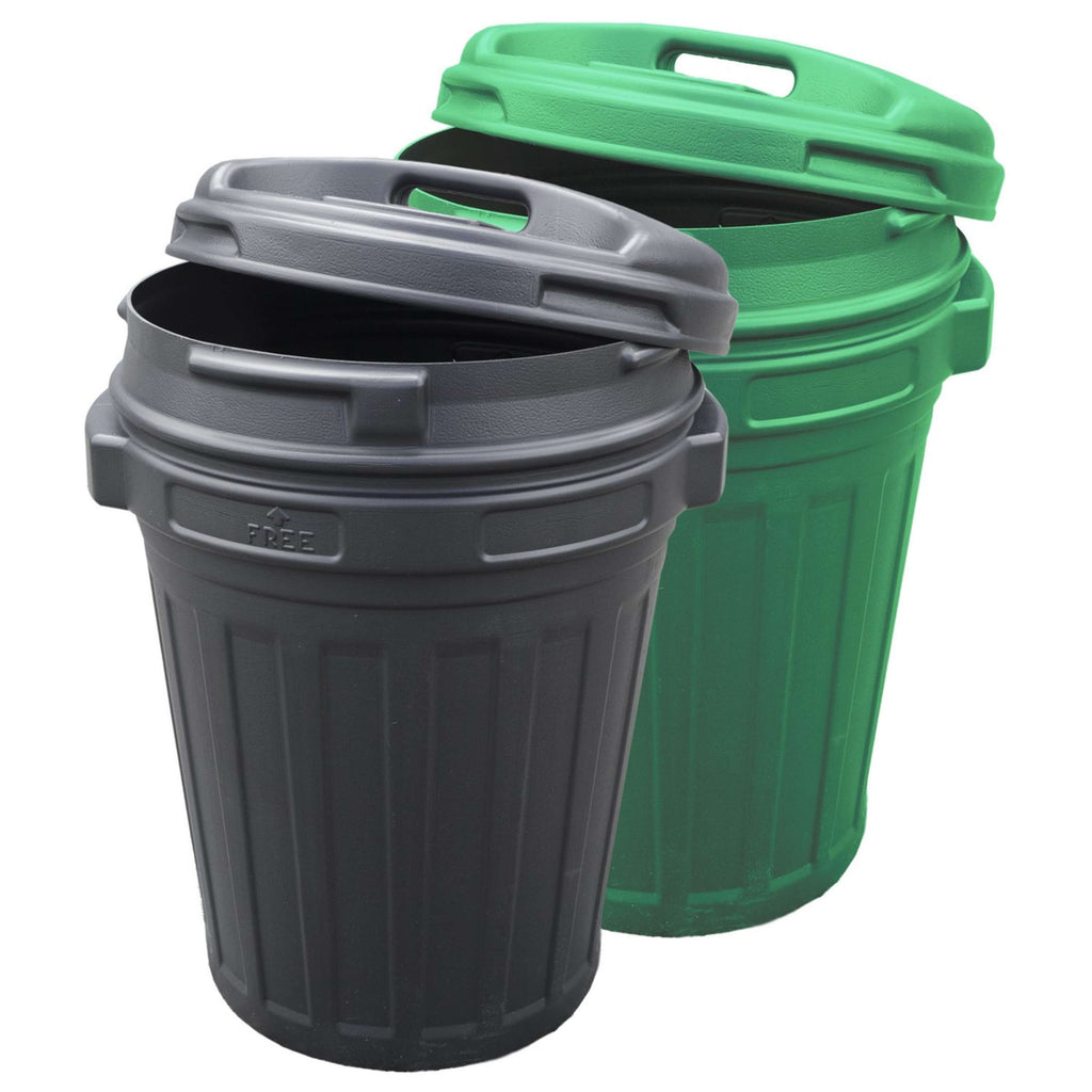 Tonneau à Nourriture avec Fermeture Pivotante 70L Noir