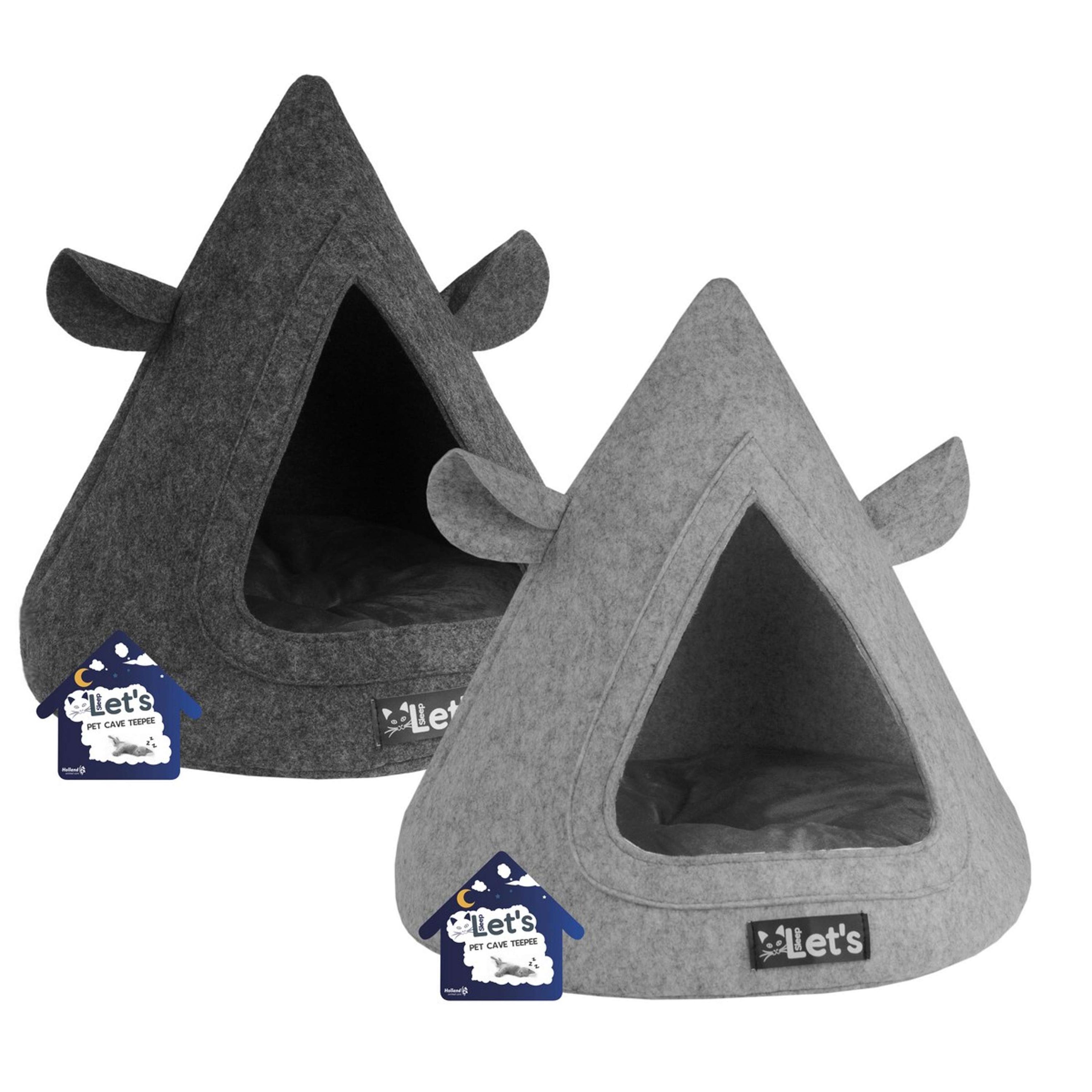 Let's sleep Pet Cave Tipi pour Animaux Anthracite