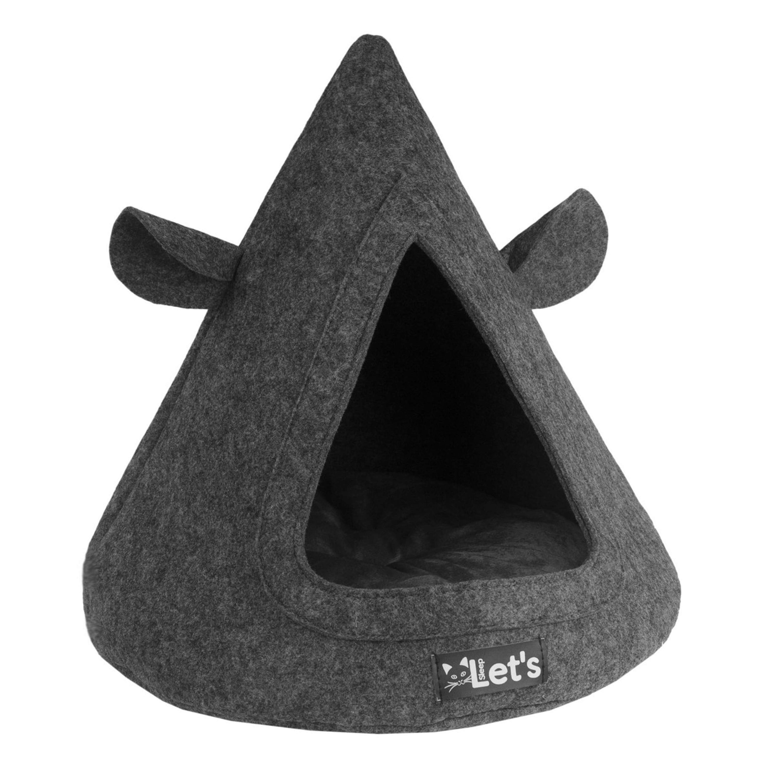 Let's sleep Pet Cave Tipi pour Animaux Anthracite