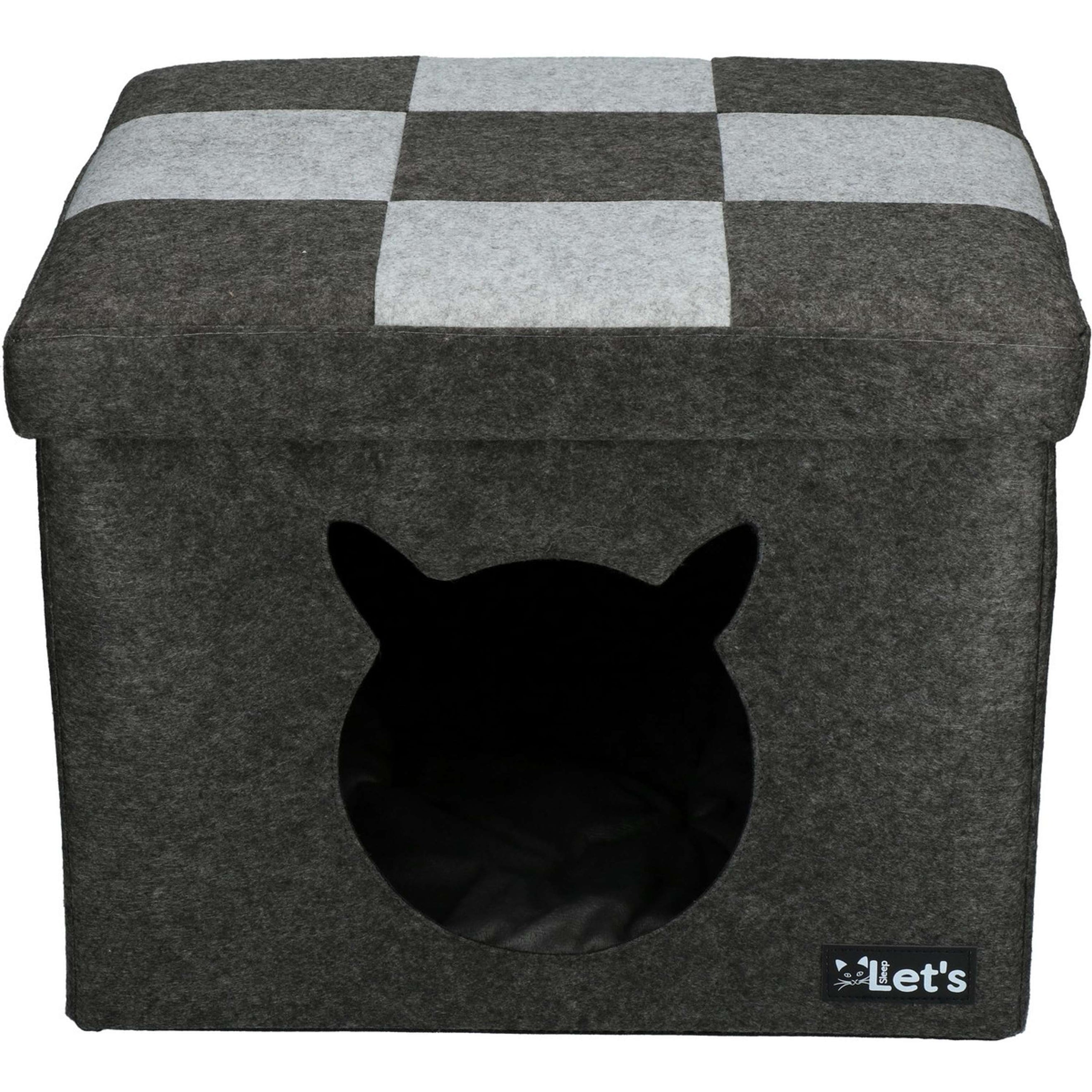 Let's Sleep Pet Cube Gris clair/Gris foncé