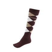 HORKA Chaussettes d'Équitation Carreau Marron foncé/Beige