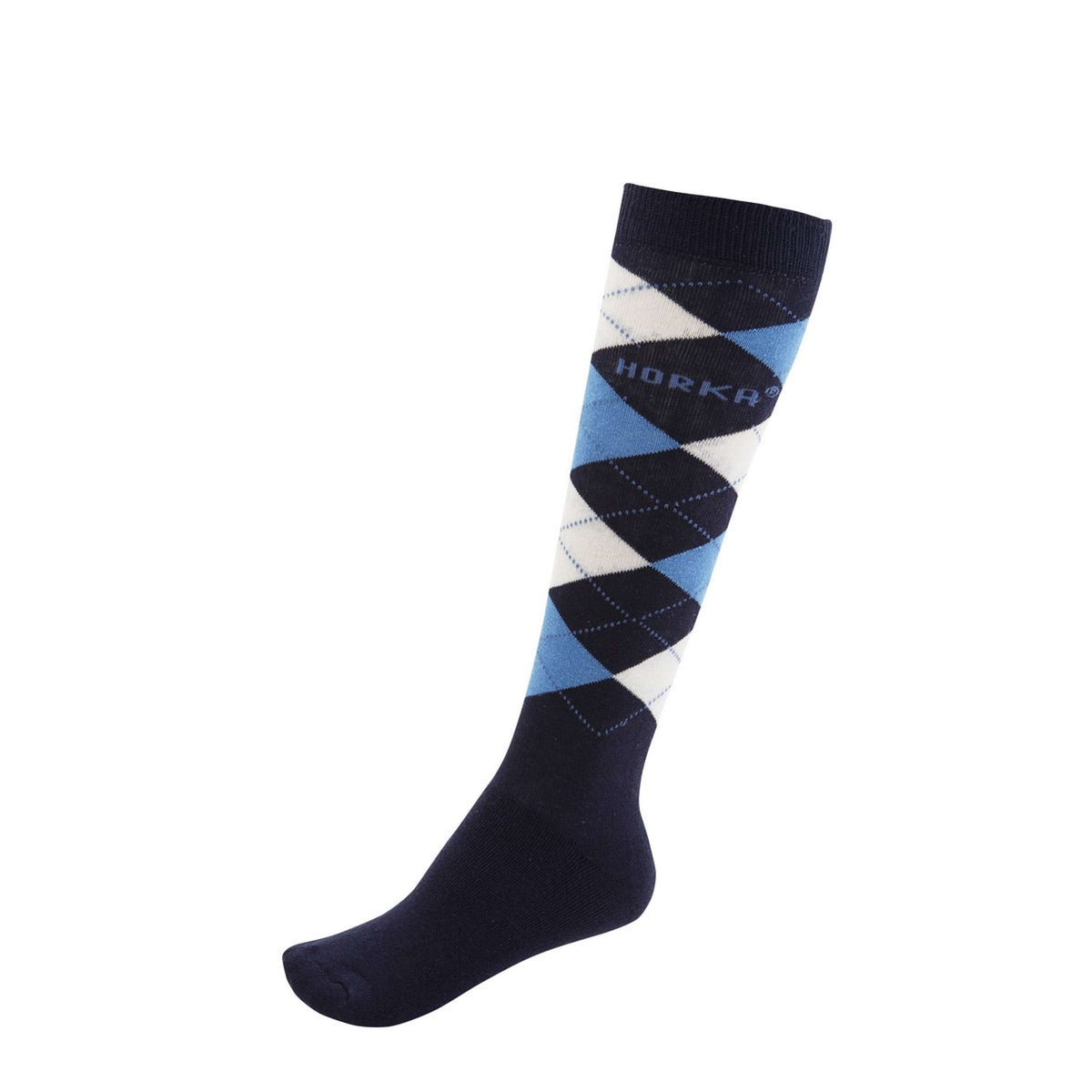 HORKA Chaussettes d'Équitation Carreau Marin Foncé