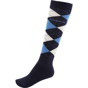 HORKA Chaussettes d'Équitation Carreau Marin Foncé