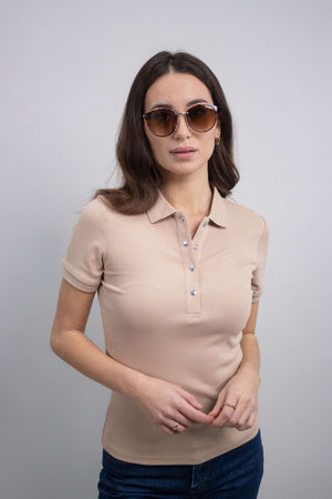 Harcour Polo Poly Femme Sable