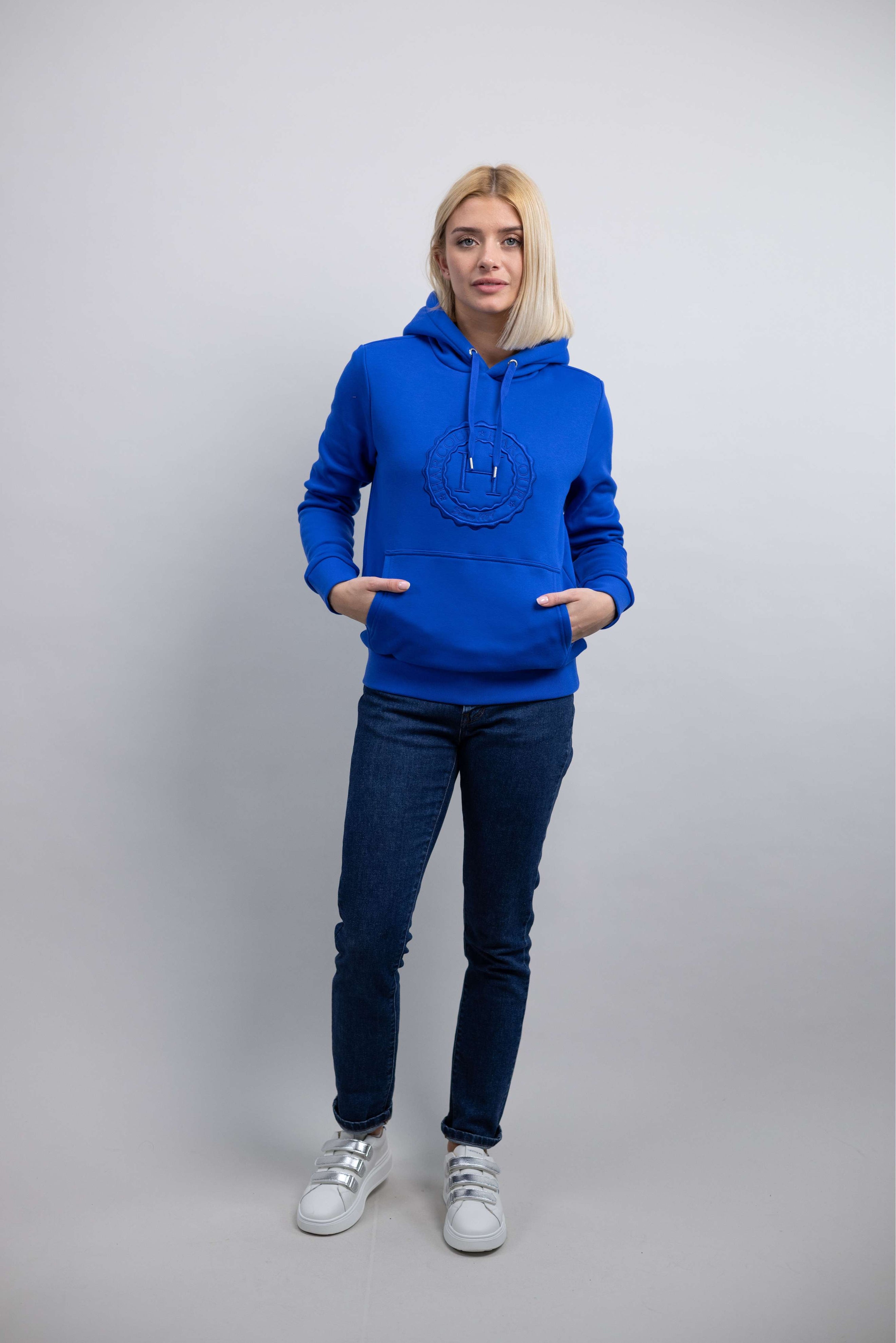 Harcour Pull col Hoodie Samy Unisex Electric Blue