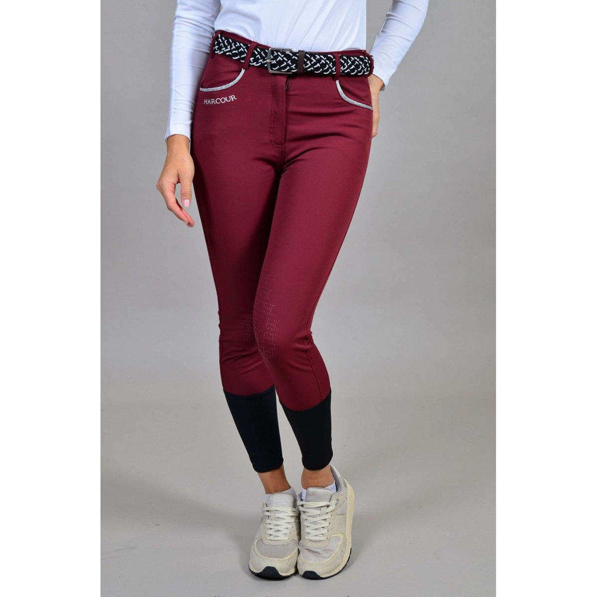 Harcour Pantalon d'Équitation Jaltika Fix System Bordeaux