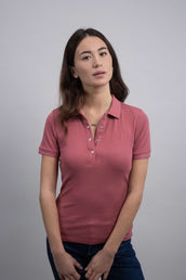 Harcour Polo Poly Femme Rose Vieux