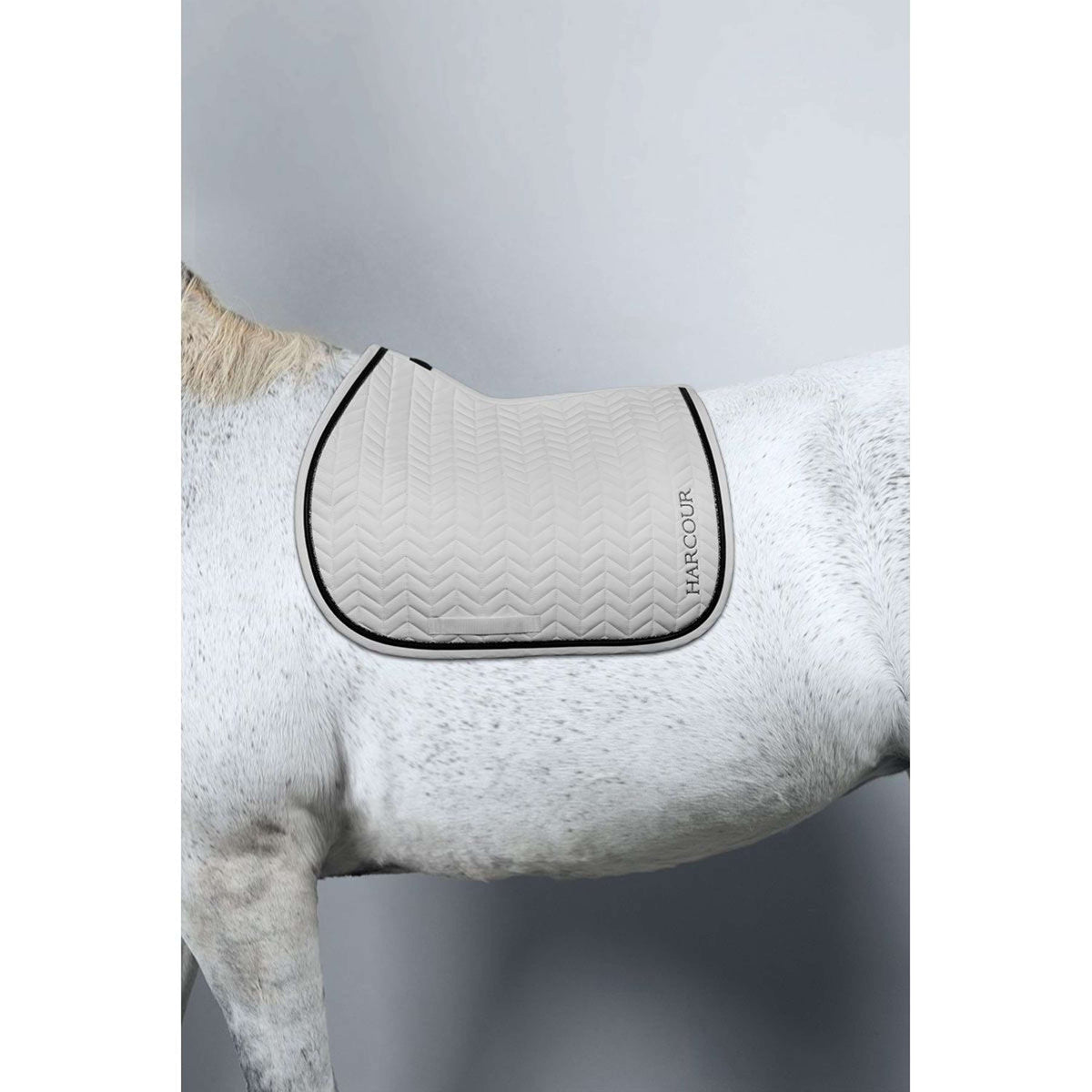 Harcour Tapis de Selle Sisko de Saut Blanc