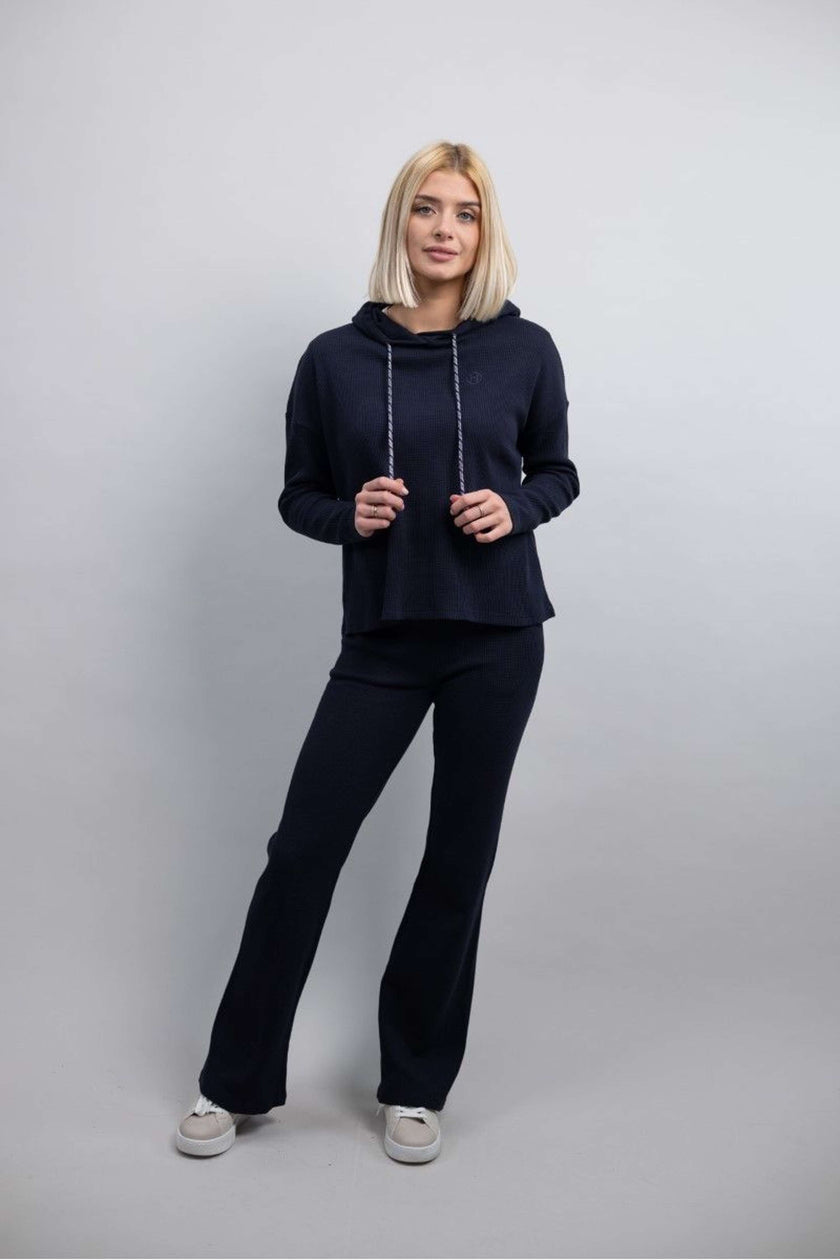 Harcour Pull col Hoodie Swilly Femme Marine