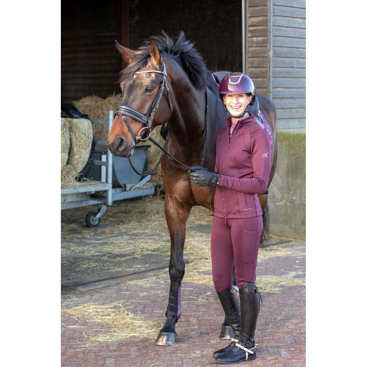 Harry's Horse Legging d'Équitation Equitights Denici Cavalli Scabiosa Full Grip Bordeaux