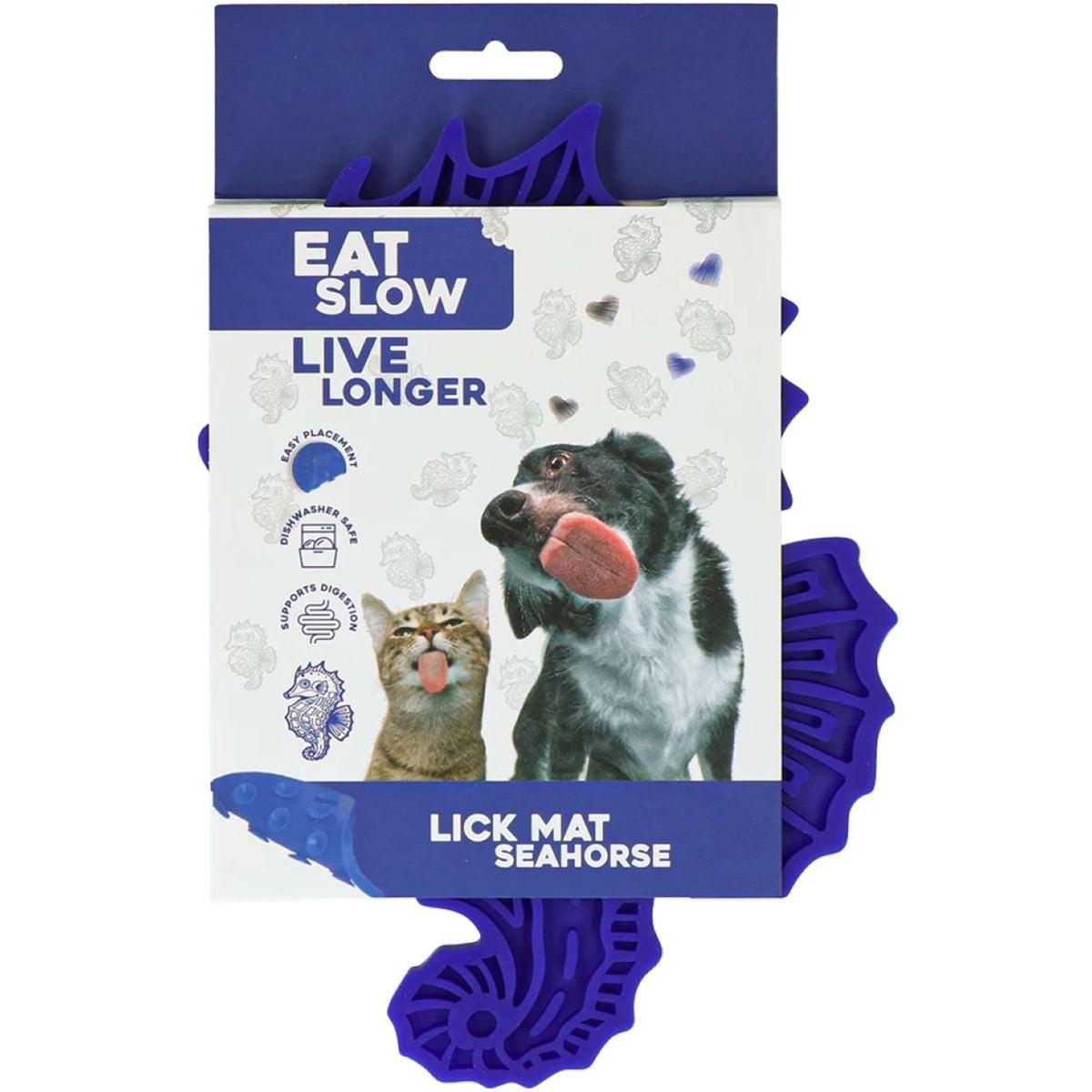 Eat Slow Live Longer lLcher le Tapis Seahorse Bleu