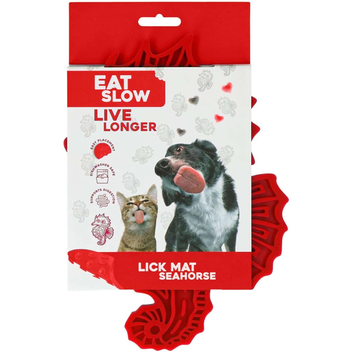 Eat Slow Live Longer lLcher le Tapis Seahorse Rouge