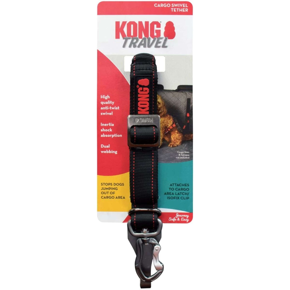 KONG Ceinture pour Chien/Chat Swivel Tether Noir