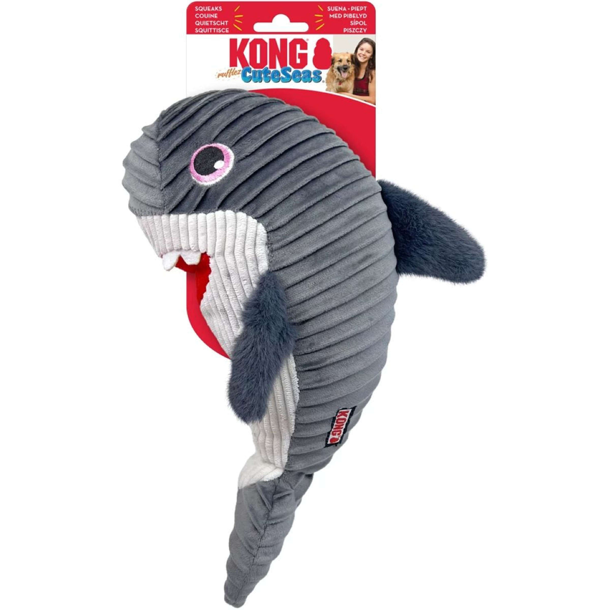 KONG Doudou CuteSeas Rufflez Shark Gris